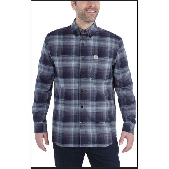 Carhartt men’s relaxed fit Hamilton flannel plaid button down shirt - Picture 1 of 10